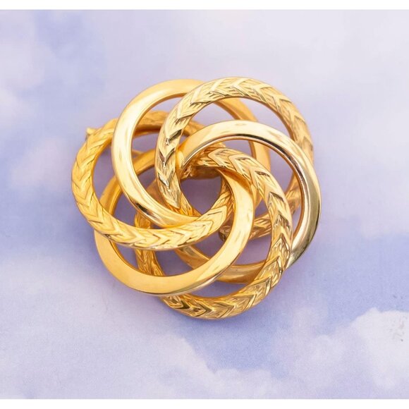Vintage Mid-century Gold Tone Multi Spiral Brooch - S14 - Picture 1 of 2